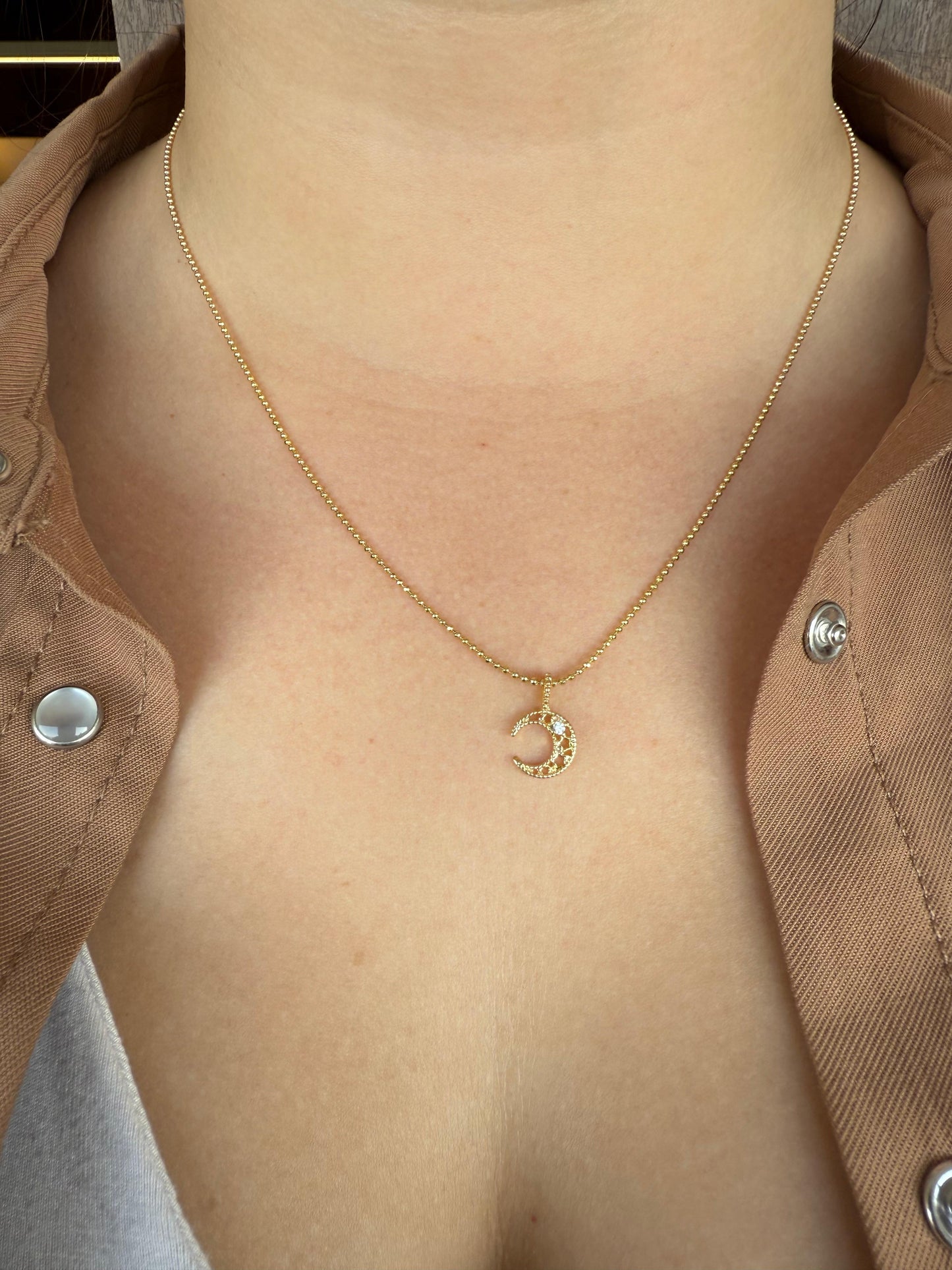 Colgante luna circón