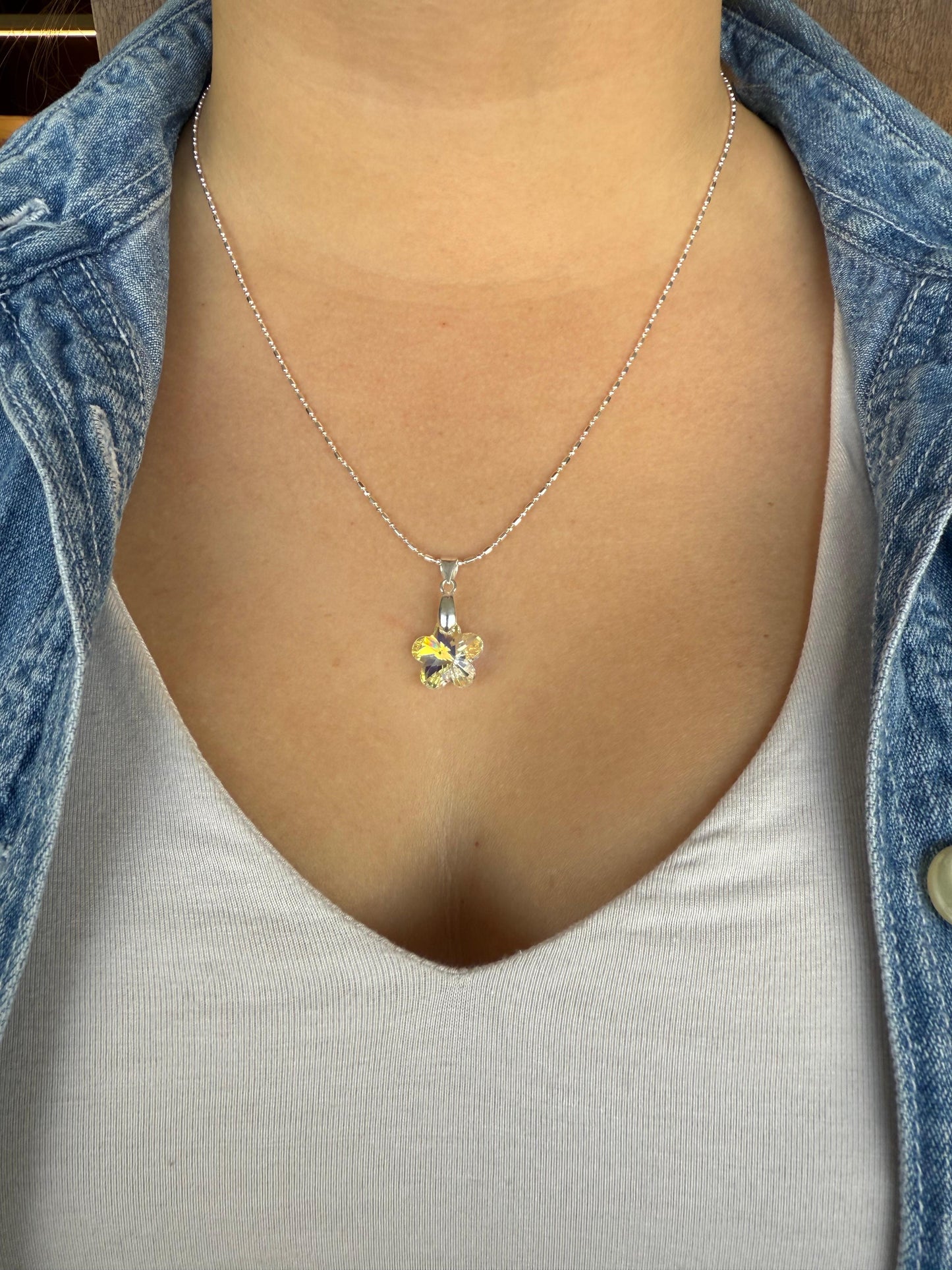 Colgante flor amarilla transparente