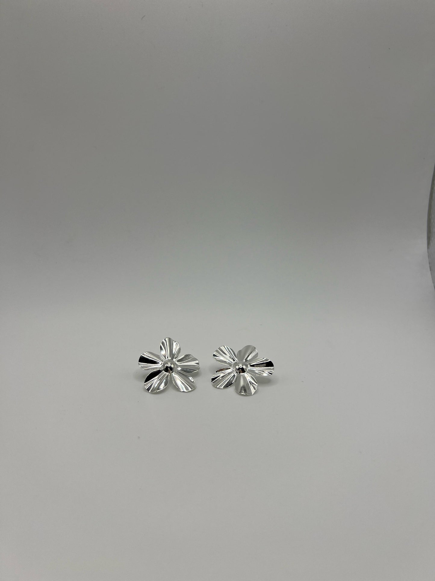 Aros flor plata lisos