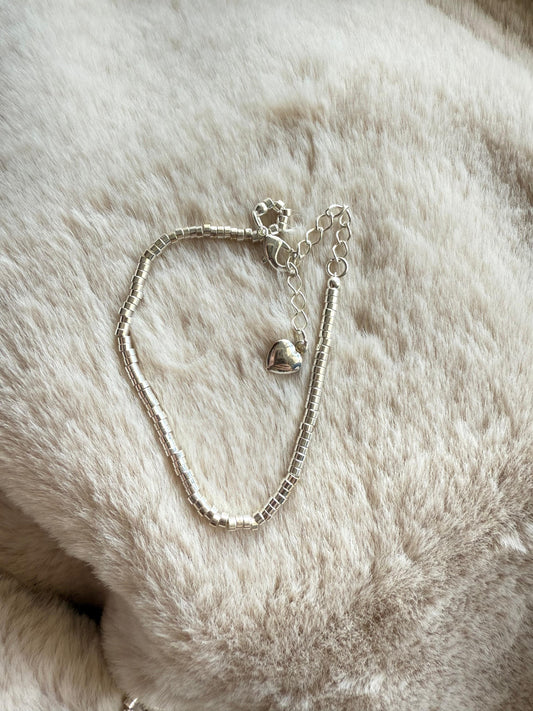 Pulsera corazón plata